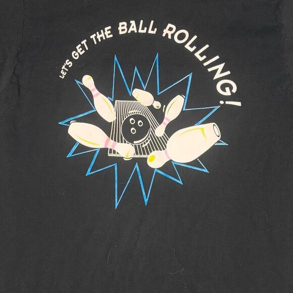 80s bowling graphic tee"Let's Get Rolling single stitch tee (xl) - Picture 2 of 4